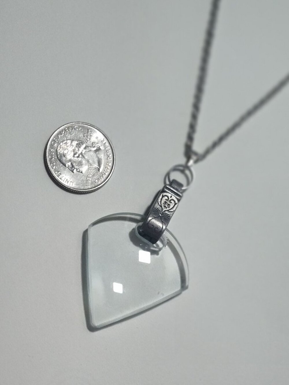 Magnifying Glass Cone Shape Pendant Necklace Unisex 7 x Strong